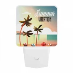 Night Light, A Colorful Beach Scene With Palm Trees And A Sunny Sky. 9 Night Light, A Colorful Beach Scene With Palm Trees And A Sunny Sky. -Pattern Night Light 0031e6258c9a0f75a4f30450734469a063328c28