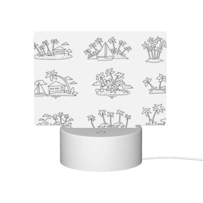 Rectangular Acrylic Night Light, A collection of six different colored palm trees. Rectangular Acrylic Night Light, A Collection Of Six Different Colored Palm Trees. -Pattern Night Light 006a23d4175bf08bc514d6d1c029350c955a2da4