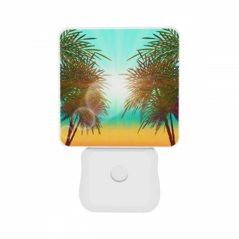 Night Light Set of 2, A sunset with two palm trees in the foreground. Night Light Set Of 2, A Sunset With Two Palm Trees In The Foreground. -Pattern Night Light 00d4703e8066eeee21deb0cddb406bf916d6deeb