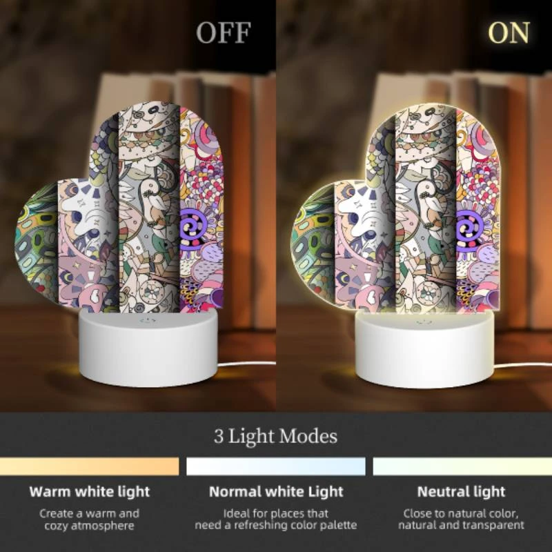 Love Acrylic Night Light, Four different colored paintings of flowers. Love Acrylic Night Light, Four Different Colored Paintings Of Flowers. -Pattern Night Light 01038711e070919c0ceb3489357f9bd97f1df53d