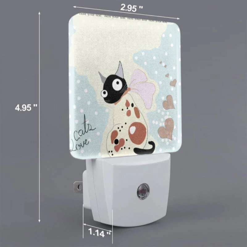 Night Light Set of 2, A cat is sitting on a map Night Light Set Of 2, A Cat Is Sitting On A Map -Pattern Night Light 0110746fb1ef994489068c0c1f7b3b3badab7ce1