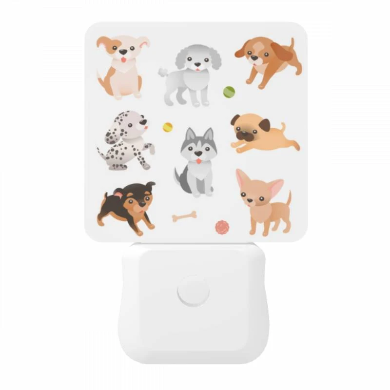 Night Light, A collection of cartoon dogs playing with a ball. Night Light, A Collection Of Cartoon Dogs Playing With A Ball. -Pattern Night Light 012f78a9ccb087561805e109a08778755092fe3c