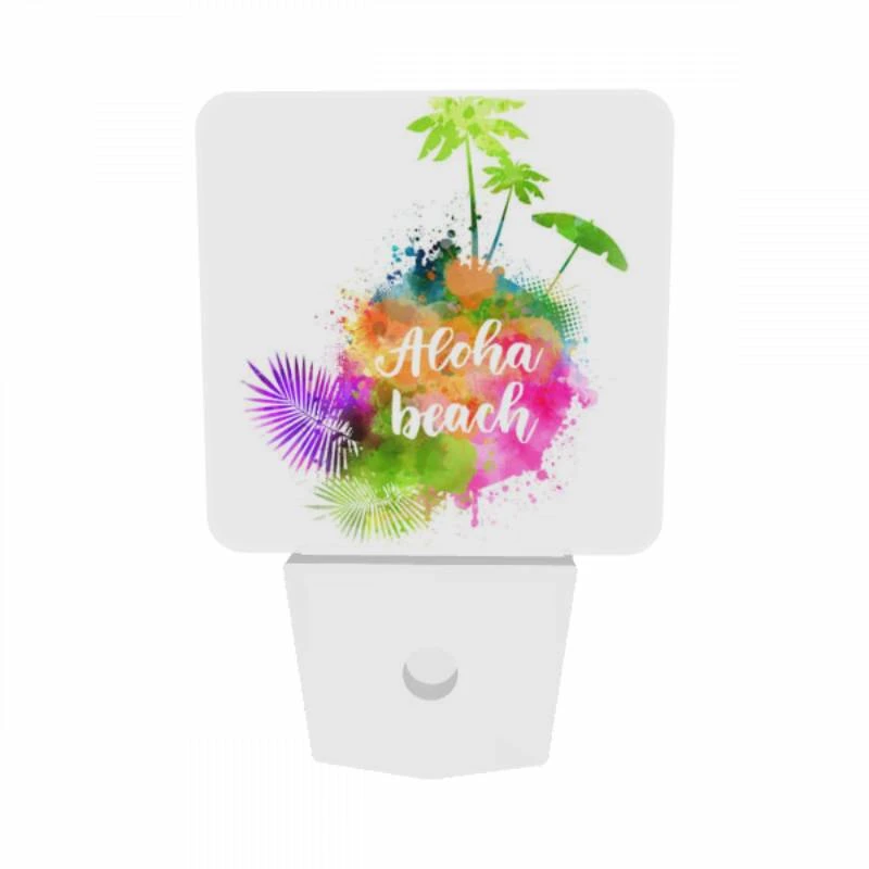 Night Light Set of 2, A colorful image of a palm tree and a beach. Night Light Set Of 2, A Colorful Image Of A Palm Tree And A Beach. -Pattern Night Light 01628f1542e288ab686c10ff4b419694e4a8339c