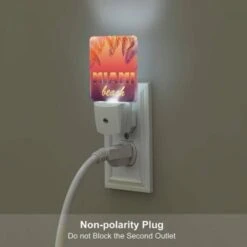 Night Light Set Of 2, A Colorful Beach Sign With The Words "Miami Beach" Written In Yellow. 6 Night Light Set Of 2, A Colorful Beach Sign With The Words "Miami Beach" Written In Yellow. -Pattern Night Light 01b4929731c7b75d3d3be2b7efe92607db15919f