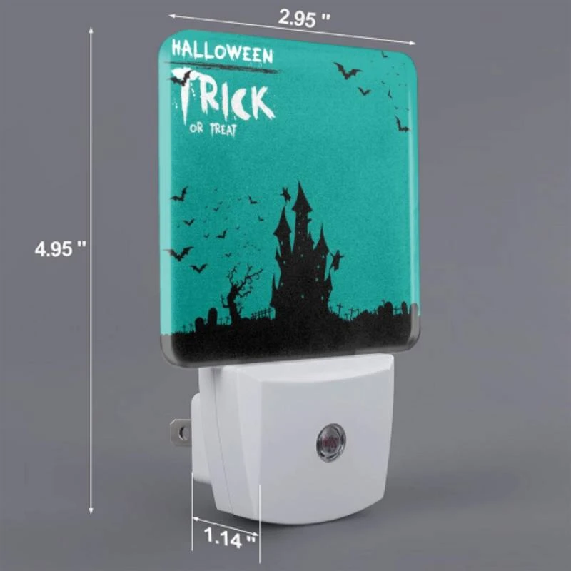 Night Light, A Halloween trick or treat poster with a castle and bats. Night Light, A Halloween Trick Or Treat Poster With A Castle And Bats. -Pattern Night Light 01cd9bd2348b666e7d2f0e654bb3c3334f83187e