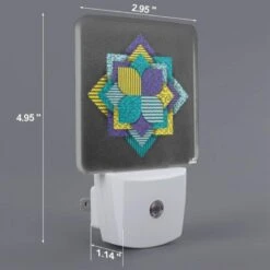 Night Light, A Colorful Geometric Pattern Is Displayed On A Black Background. 3 Night Light, A Colorful Geometric Pattern Is Displayed On A Black Background. -Pattern Night Light 02342a5753c039df18ec2a9e8b99d3b9fb98c5ec