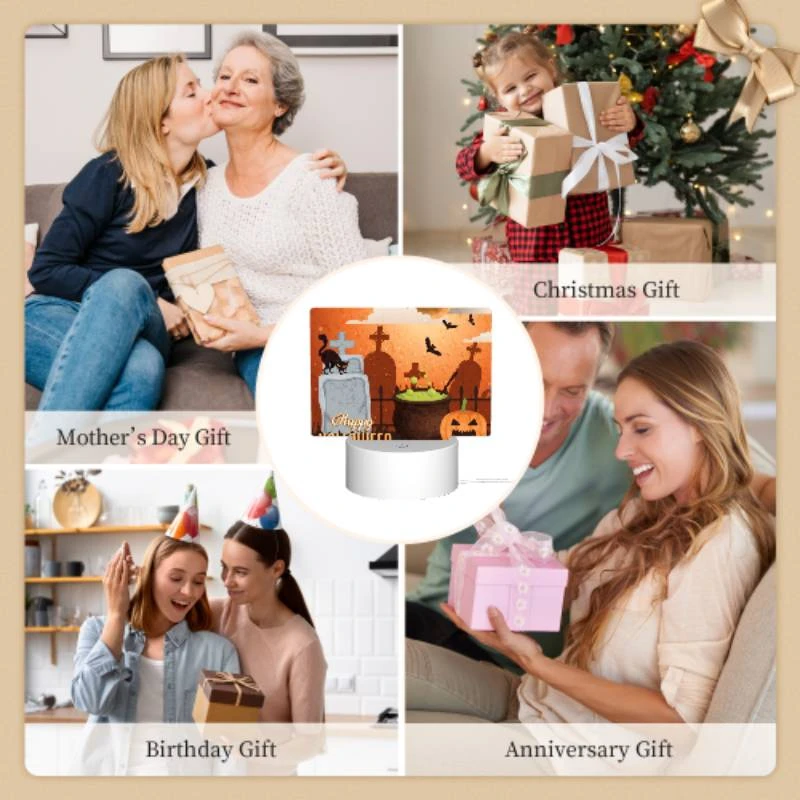 Rectangular Acrylic Night Light, A Halloween poster with a cat Rectangular Acrylic Night Light, A Halloween Poster With A Cat -Pattern Night Light 023d3bc4b798441ee53d928798932e389dcde6c1