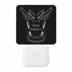 Night Light, A Black And White Drawing Of A Tiger With The Words "Happy Halloween" Written Underneath. 10 Night Light, A Black And White Drawing Of A Tiger With The Words "Happy Halloween" Written Underneath. -Pattern Night Light 02dd90098eddf64ba0d837a37591650908f3bb1f