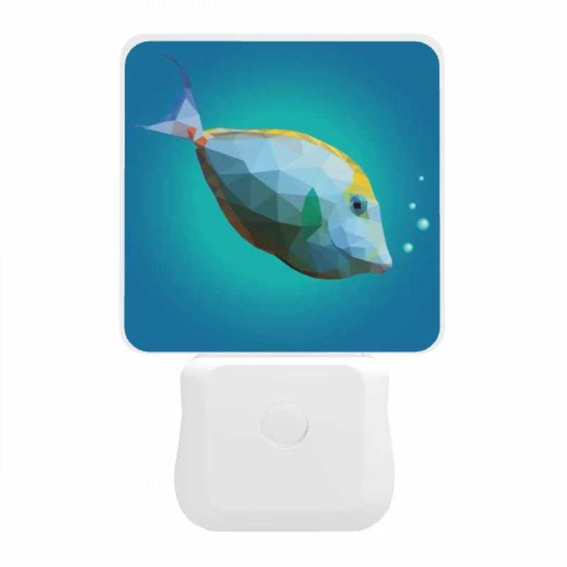 Night Light, A blue and yellow fish with a green fin swimming in the ocean. Night Light, A Blue And Yellow Fish With A Green Fin Swimming In The Ocean. -Pattern Night Light 0344a53f9ddcd714890ba5278bc6253b75e6e057