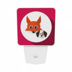 Night Light Set Of 2, A Cartoon Fox And A Dog Are Sitting Together. 8 Night Light Set Of 2, A Cartoon Fox And A Dog Are Sitting Together. -Pattern Night Light 035f5069f3a154926e9a4c837329ab767eadf815