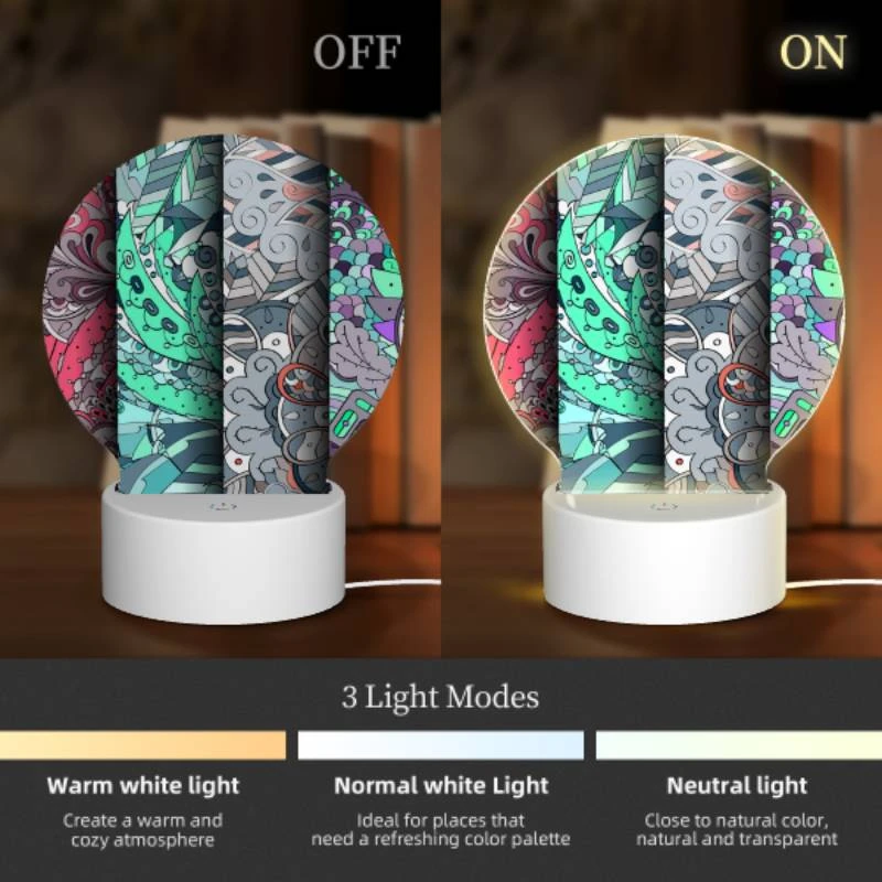 Round Acrylic Night Light, Four different colored designs of a leaf. Round Acrylic Night Light, Four Different Colored Designs Of A Leaf. -Pattern Night Light 03ded29db2dd49013297522fdc38992237c40064