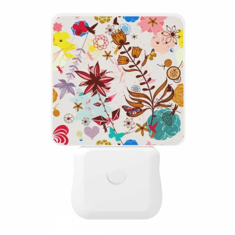 Night Light, A colorful flower arrangement with a butterfly and a bee. Night Light, A Colorful Flower Arrangement With A Butterfly And A Bee. -Pattern Night Light 04c827feeb9856a3478279a0acf5b30ac75a77ce