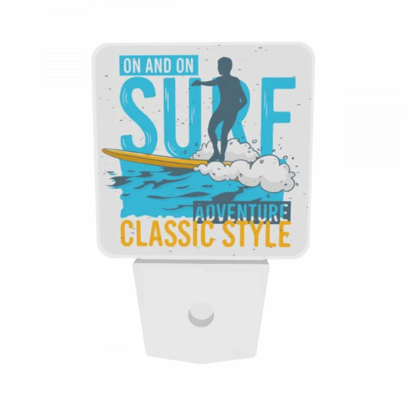 Night Light Set of 2, A man is surfing on a surfboard in the ocean. Night Light Set Of 2, A Man Is Surfing On A Surfboard In The Ocean. -Pattern Night Light 05087d6c99b1cf6973910ec083e93b94ebe49e99