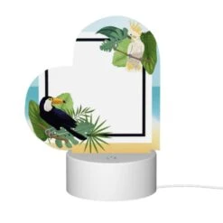 Love Acrylic Night Light, A Black And White Bird Is Sitting On A Branch In Front Of A White Background. -Pattern Night Light 050aa26e11622daf2a59e40b1cb365206fc411b5