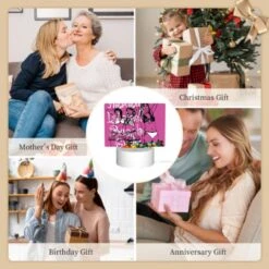 Rectangular Acrylic Night Light, Three Women In Bikinis Are Standing On A Pink Background. 9 Rectangular Acrylic Night Light, Three Women In Bikinis Are Standing On A Pink Background. -Pattern Night Light 051aa558e71ea3f56c551412a5dea14cfb81397a