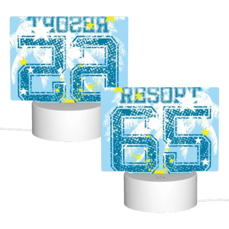Rectangular Acrylic Night Light, A blue and yellow shirt with the number 66 on it. Rectangular Acrylic Night Light, A Blue And Yellow Shirt With The Number 66 On It. -Pattern Night Light 0589c7485df77ef45817ef57d66b2684ba91fe38
