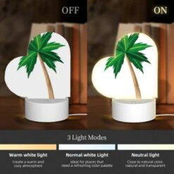 Love Acrylic Night Light, A Green And Brown Palm Tree With A Brown Trunk. -Pattern Night Light 070a09f0c8f23ea6d04655f5917cdcf2ea0bf030