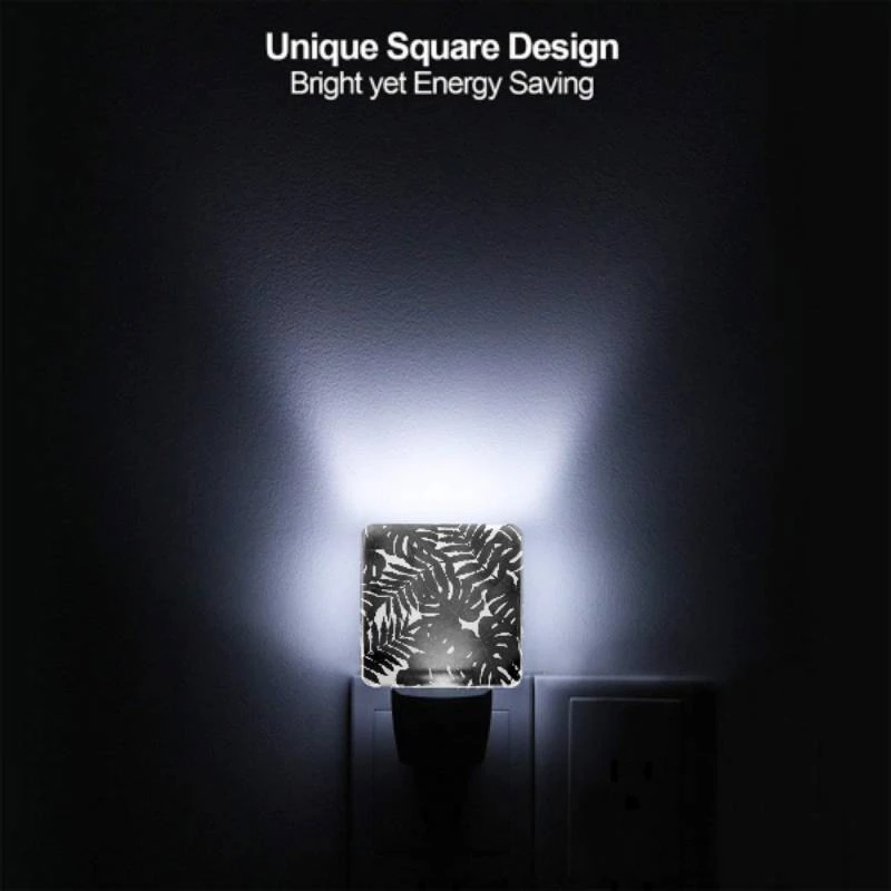 Night Light, A close up of a leafy plant with a black and white background. Night Light, A Close Up Of A Leafy Plant With A Black And White Background. -Pattern Night Light 0800fa3fc8dbf45b9b6ba4b27046584414f49adf