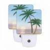 Night Light Set Of 2, A Sunset With A Palm Tree And A Beach. 2 Night Light Set Of 2, A Sunset With A Palm Tree And A Beach. -Pattern Night Light 08193f8f7df7469a18019ceba88e5c766c859d23