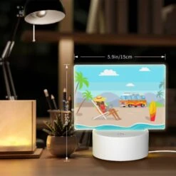 Rectangular Acrylic Night Light, A Woman Is Sitting On A Beach Chair With A Laptop 7 Rectangular Acrylic Night Light, A Woman Is Sitting On A Beach Chair With A Laptop -Pattern Night Light 085560871c1edd5c19493e986ec7d2c06b983de1