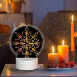 Round Acrylic Night Light, A Colorful Flower Design With Yellow 8 Round Acrylic Night Light, A Colorful Flower Design With Yellow -Pattern Night Light 08deaf237e4b5f361cb11096de30dfc80019082b