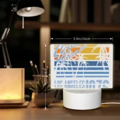 Rectangular Acrylic Night Light, A Poster Advertising A Beach In Los Angeles From 1976. 7 Rectangular Acrylic Night Light, A Poster Advertising A Beach In Los Angeles From 1976. -Pattern Night Light 0924f7a6c27fc1a109e9d1d2a24d1f10fed3afd9