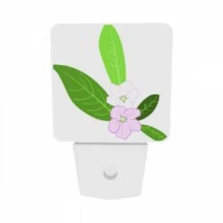 Night Light Set Of 2, A Pink Flower With Green Leaves. 8 Night Light Set Of 2, A Pink Flower With Green Leaves. -Pattern Night Light 09748cc7b2bfa3e677251b106b5fdde2926dbde9