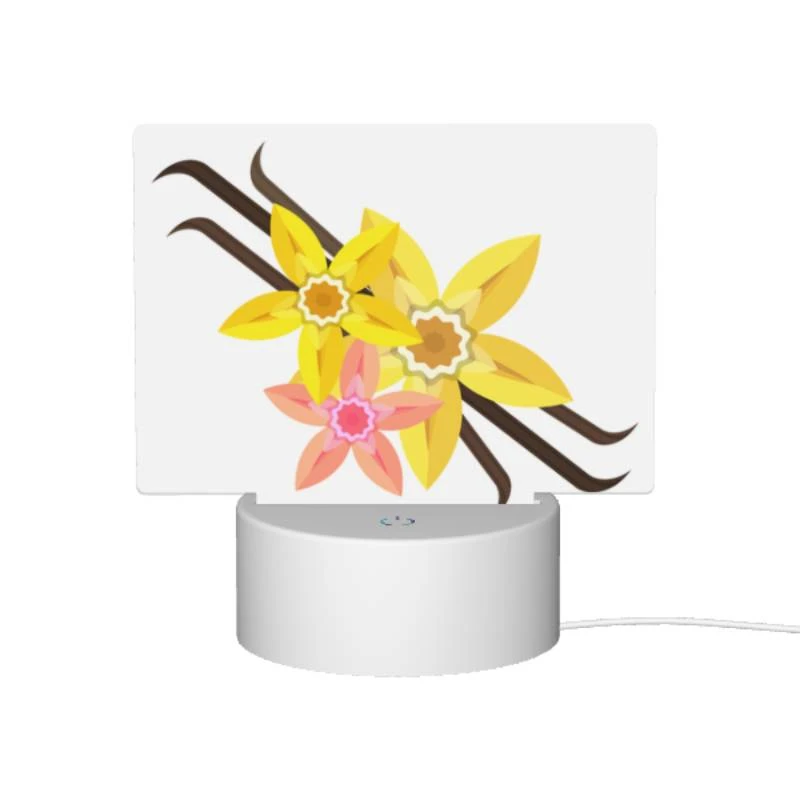 Rectangular Acrylic Night Light, A yellow flower with a pink center is surrounded by other yellow flowers. Rectangular Acrylic Night Light, A Yellow Flower With A Pink Center Is Surrounded By Other Yellow Flowers. -Pattern Night Light 098f6f182e1faa30cd802e6b4c2b81f5fc71407c