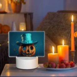 Rectangular Acrylic Night Light, A Pumpkin With A Top Hat And A Smile On Its Face. -Pattern Night Light 0a4bba7708220af150b52d2a056efb8a664a40ec
