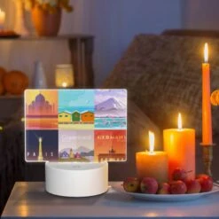 Rectangular Acrylic Night Light, A Collection Of Posters Featuring Various Countries. 8 Rectangular Acrylic Night Light, A Collection Of Posters Featuring Various Countries. -Pattern Night Light 0a8dc047838a563d2254b3dcc25ca30e52798045