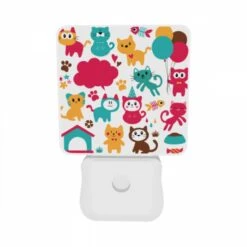 Night Light Set Of 2, A Collection Of Cute Cat Illustrations. 9 Night Light Set Of 2, A Collection Of Cute Cat Illustrations. -Pattern Night Light 0bc42343cf624c438d71ebb2de6c58c4eb9322e1