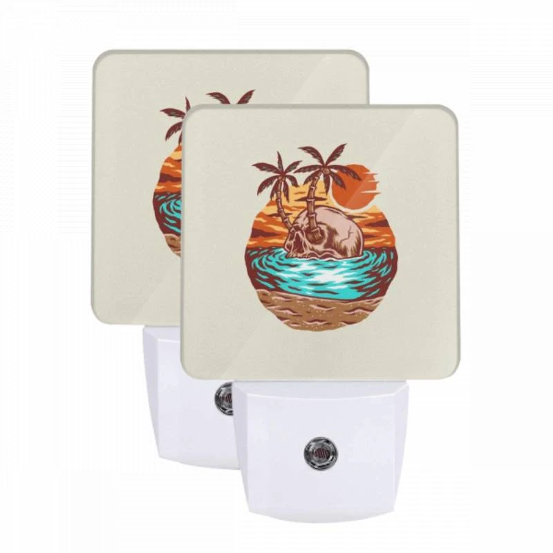 Night Light Set of 2, A skeleton is sitting on a skull in the ocean. Night Light Set Of 2, A Skeleton Is Sitting On A Skull In The Ocean. -Pattern Night Light 0be6c089d139a1aca1943ae9b53f8c0f92c34ad3