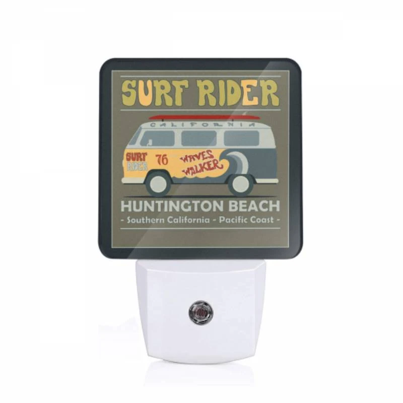 Night Light, A surfboard rider van is parked at Huntington Beach. Night Light, A Surfboard Rider Van Is Parked At Huntington Beach. -Pattern Night Light 0c1ce1dd531b4cc27b6b21af9910ece1cad129f8