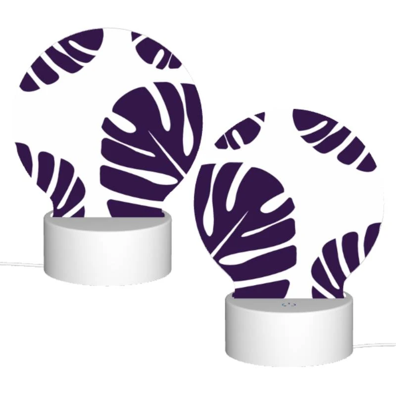 Round Acrylic Night Light, A pattern of leaves on a white background. Round Acrylic Night Light, A Pattern Of Leaves On A White Background. -Pattern Night Light 0c1f5a6a7ed925ddca9f147cfca89c532b3c3541