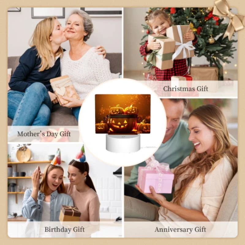 Rectangular Acrylic Night Light, A group of pumpkins are sitting in a pot. Rectangular Acrylic Night Light, A Group Of Pumpkins Are Sitting In A Pot. -Pattern Night Light 0e592eaa8065443e71d0bbdbba25beccfa8a3347