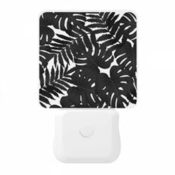 Night Light, A Close Up Of A Leafy Plant With A Black And White Background. 10 Night Light, A Close Up Of A Leafy Plant With A Black And White Background. -Pattern Night Light 0e870e7a5cd8d60413fb4f115d709b254d65a059