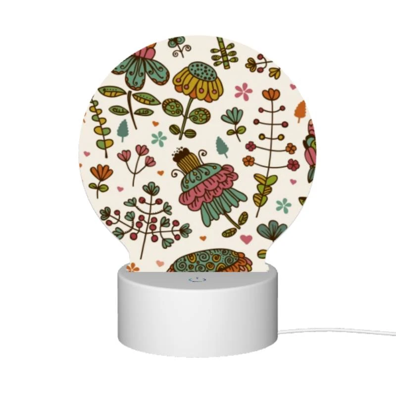 Round Acrylic Night Light, A colorful floral pattern with a variety of flowers and leaves. Round Acrylic Night Light, A Colorful Floral Pattern With A Variety Of Flowers And Leaves. -Pattern Night Light 0efba11d185177fa2b7fd3de632cedb1756959d9
