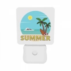 Night Light Set Of 2, A Cartoon Of A Beach With A Surfboard And A Boat. 9 Night Light Set Of 2, A Cartoon Of A Beach With A Surfboard And A Boat. -Pattern Night Light 0f0d495316e60972399520421770fed050d85b98