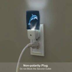Night Light Set Of 2, A Blue Dolphin With A White Belly. 6 Night Light Set Of 2, A Blue Dolphin With A White Belly. -Pattern Night Light 0f19014ecdbf317f76dce1c75c753e0f67c17930