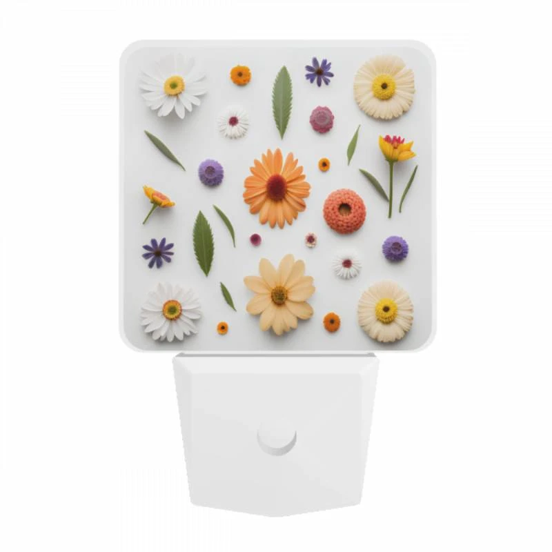 Night Light, A variety of flowers are arranged on a white background. Night Light, A Variety Of Flowers Are Arranged On A White Background. -Pattern Night Light 0f9bc7846a54390b51ad01d576445c41aec2cd50