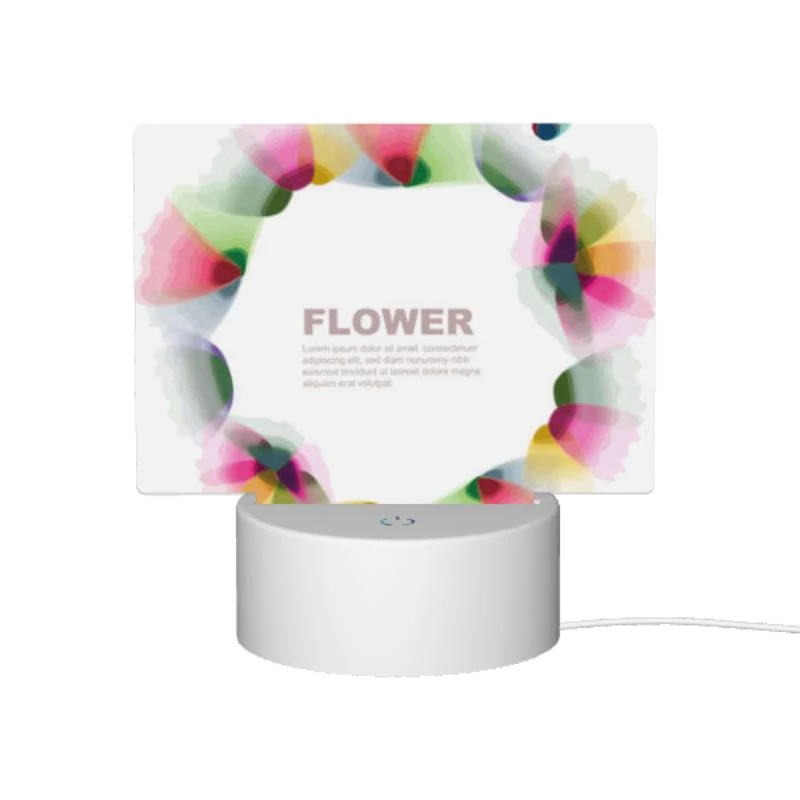 Rectangular Acrylic Night Light, A colorful circle with the word "Flower" written in it. Rectangular Acrylic Night Light, A Colorful Circle With The Word "Flower" Written In It. -Pattern Night Light 10f13fd2190f48cddd1a72eb33e8ee2a09ba2962