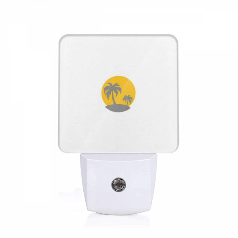 Night Light, A yellow sun with two palm trees in the background. Night Light, A Yellow Sun With Two Palm Trees In The Background. -Pattern Night Light 1133bc657c6657c84da9a8f4840f83a84dbf7490