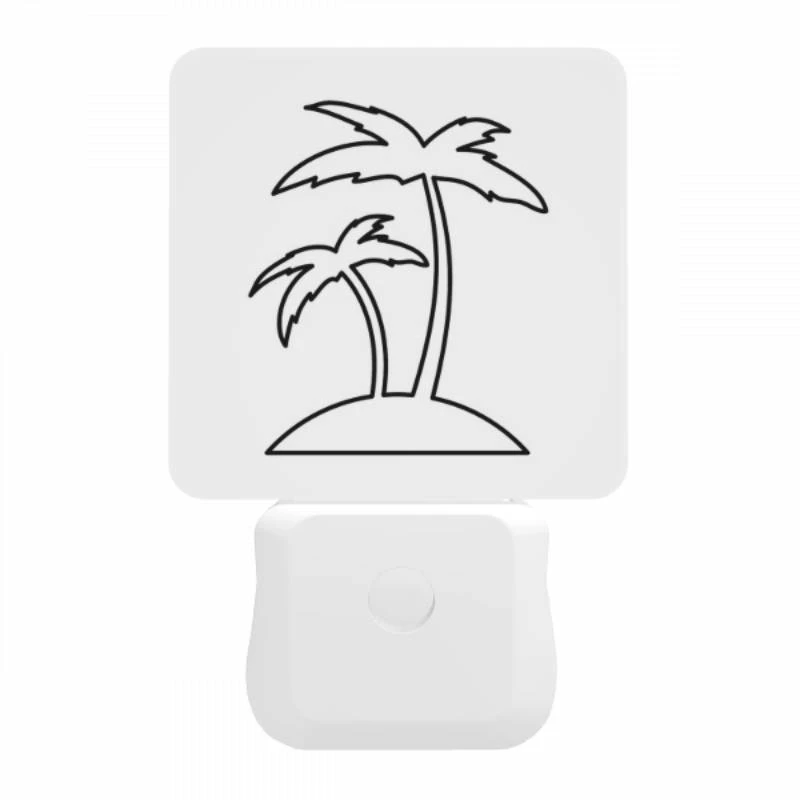 Night Light, A black and white drawing of a palm tree. Night Light, A Black And White Drawing Of A Palm Tree. -Pattern Night Light 1151e5c227ee79080f0eb02d4053d78c493cdf49