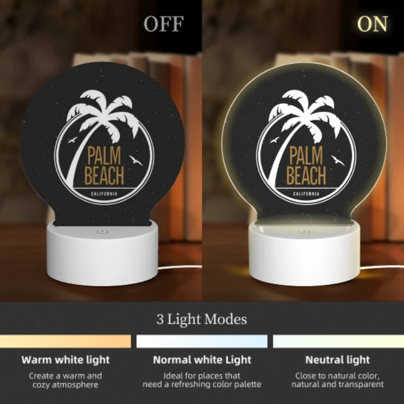 Round Acrylic Night Light, A logo for Palm Beach Round Acrylic Night Light, A Logo For Palm Beach -Pattern Night Light 11d909e02aa78cbc0dfefb8e95ee5665d0e95d20