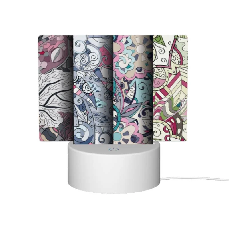 Rectangular Acrylic Night Light, Three different colored designs of swirls and patterns. Rectangular Acrylic Night Light, Three Different Colored Designs Of Swirls And Patterns. -Pattern Night Light 1208462d3018a86b6507e5cd81b8c067726366ab