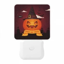 Night Light, A Witch's Hat Is Placed On Top Of A Pumpkin. 10 Night Light, A Witch's Hat Is Placed On Top Of A Pumpkin. -Pattern Night Light 127ffaf8d2c0ce85e7cd6d1815da70b73e7e905a