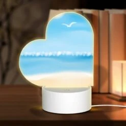 Love Acrylic Night Light, A Beautiful Beach Scene With A Blue Sky
