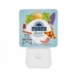 Night Light Set Of 2, A Colorful Advertisement For Miami Beach. 10 Night Light Set Of 2, A Colorful Advertisement For Miami Beach. -Pattern Night Light 13a326fb3db05d61db42596e43e22a5f5a7818d6
