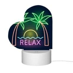 Love Acrylic Night Light, A Neon Sign That Says "Relax" With Palm Trees In The Background. 11 Love Acrylic Night Light, A Neon Sign That Says "Relax" With Palm Trees In The Background. -Pattern Night Light 14020f60ce836e75d5da5d3cc629467b935924d8