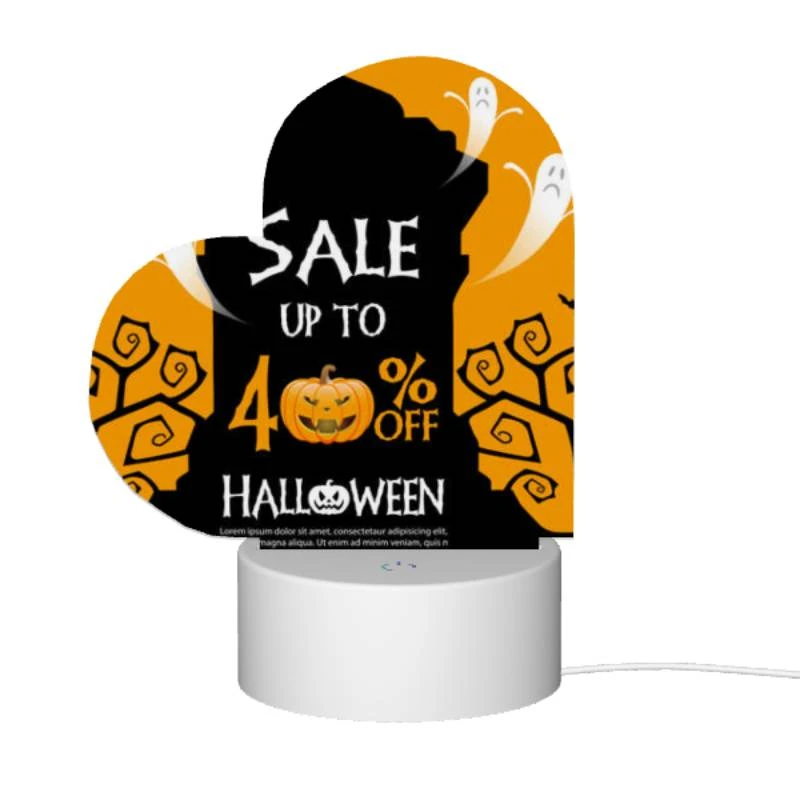 Love Acrylic Night Light, A Halloween sale sign advertises a 40% discount. Love Acrylic Night Light, A Halloween Sale Sign Advertises A 40% Discount. -Pattern Night Light 1553fc0169883c99e25e0e3945f54e977f2343d8